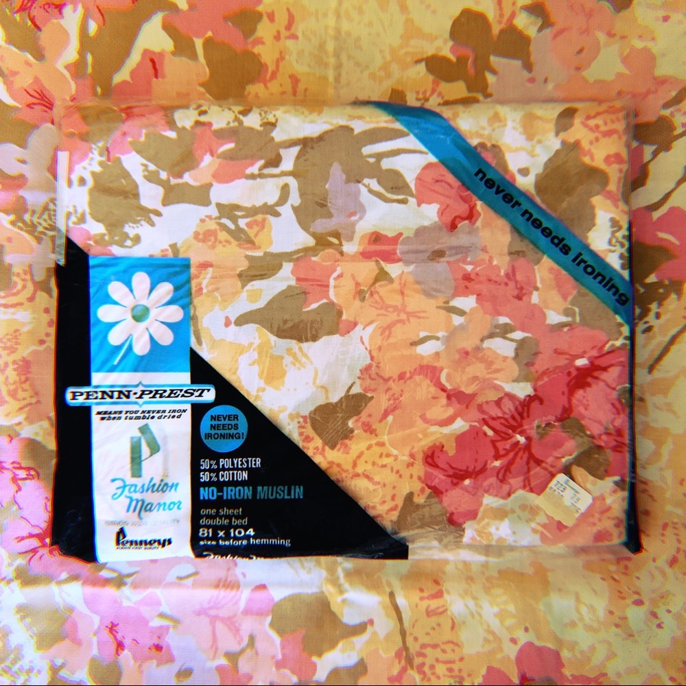 ❌SOLD❌ Vtg 60’s Mod Floral Double Bed Sheet Set